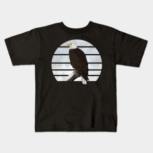 Bald Eagle Winter Snow Bird Watching Birding Ornithologist Gift Kids T-Shirt